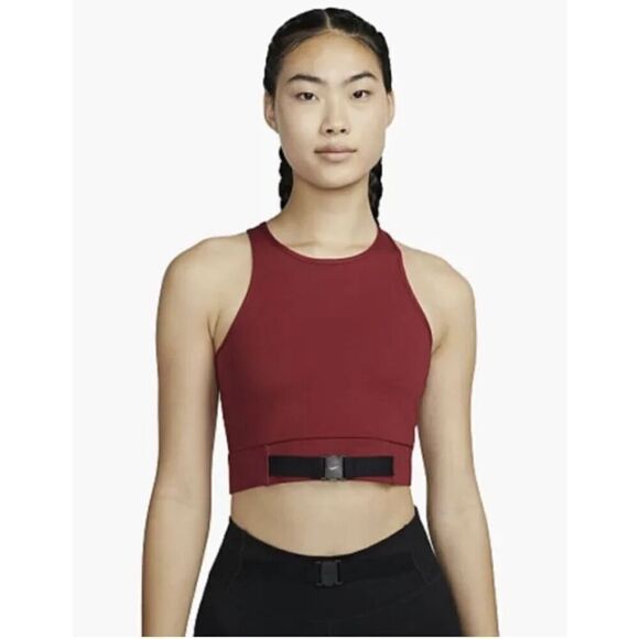 Nike Dri-FIT Buckle Cropped Training Tank Womens Red Size Small - Picture 1 of 8